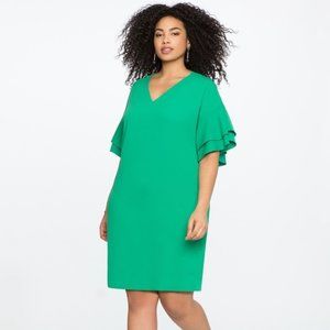 Eloquii Layered Flutter Sleeve Easy Tee